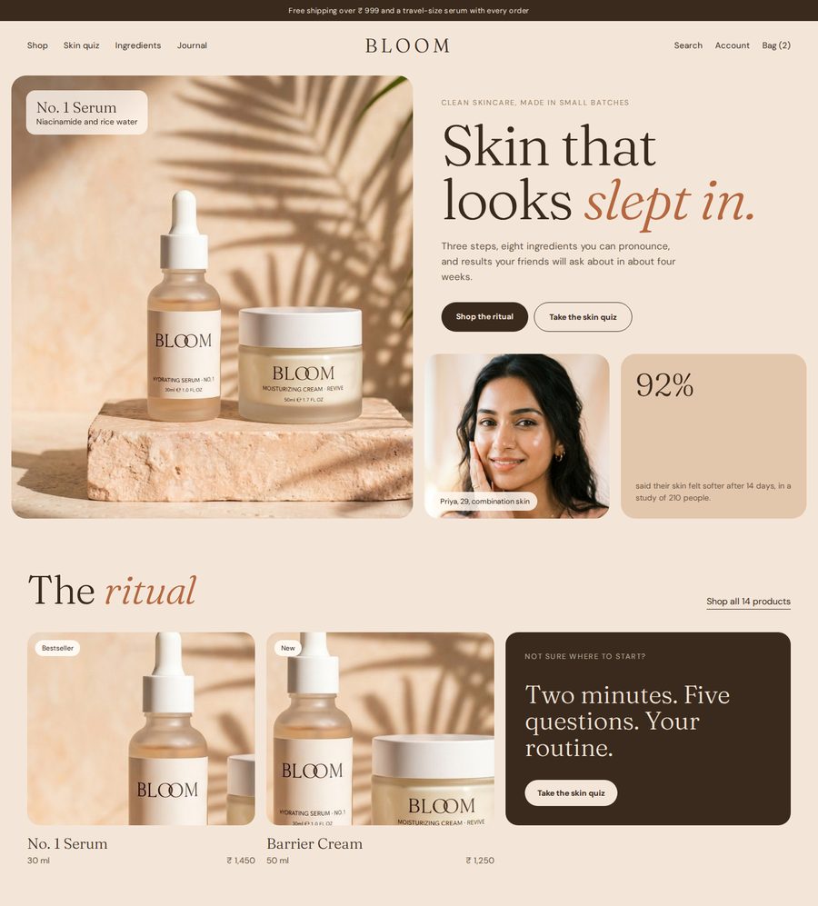 Bloom website design