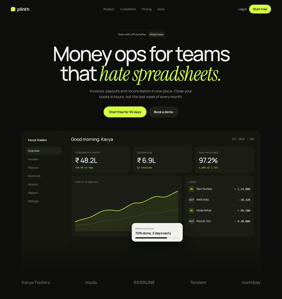 Plinth website design