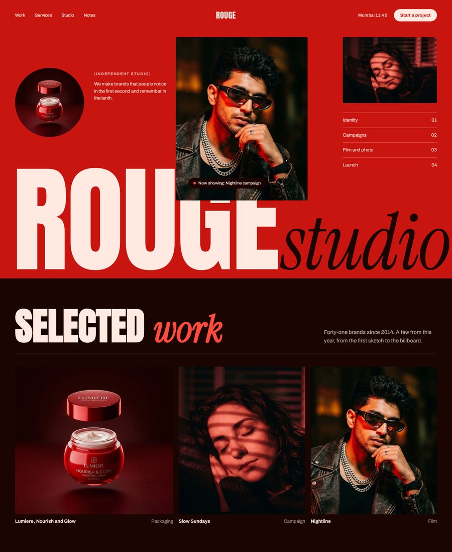 Rouge Studio website design