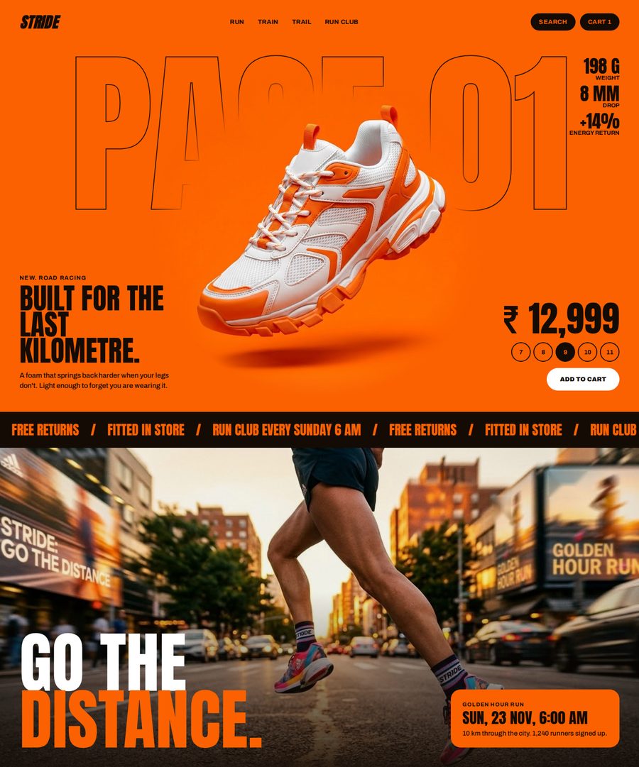 Stride website design