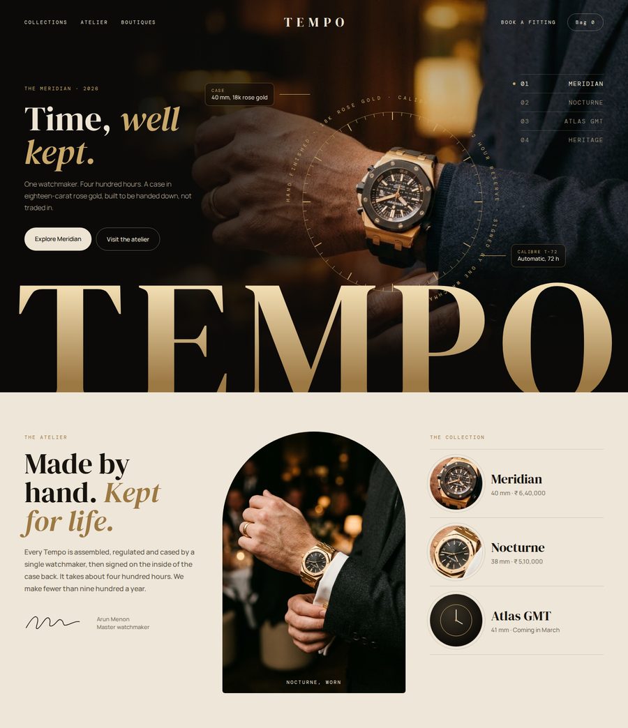 Tempo website design