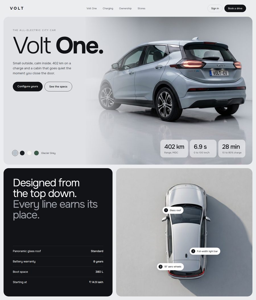 Volt One website design
